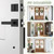 Moquin Double Front Door Lock Set, Matte Black Square Front Door Hardware Set with Dummy, Heavy Duty Door Handle with Deadbolt, Double Entry Door Lock Set with Reversible Handle