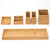 ROCDEER Bamboo Vanity Tray Set, 6-Piece Bathroom Organizer for Small Items