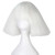 iCos Short Kinky Straight Hair Wig for Women White Fluffy Bob Wig with Bangs Punk Halloween Cosplay Costume Wig