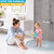 Zehiels 98" Collapsible Shower Threshold Water Dam, Silicone Water Barrier for Walk-In & Curbless Showers, Self-Adhesive Shower Water Guard for Bathroom Kitchen