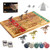 Horse Racing Game with Cards and Dice Horse Race Board Game Thickened Solid Wood Finish Line with 11 Metal Horses with 2 Sets of Dice,2 Boxes of Cards and 100 Poker Chips for Parties Gambling