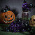 MTLEE 12 Pcs Halloween Eyeball Roses Artificial Silk Flowers, Black, Purple