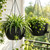 zople 12" Self Watering Hanging Planters with Chains, Black, 2 Pack
