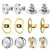 Locking Earring Backs for Droopy Ears & Heavy Earrings – 6 Pairs Secure Stud Clutches, Replacement Ear Supports for Sensitive Skin (Silver and Gold Droop Lifte)