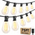 Larkvue 75FT LED Outdoor String Lights, Patio Light, 22+2 S11 Bulbs, Black