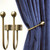 Adjustable Bronze Curtain Holdbacks, Foldable Tiebacks for Heavy Drapes