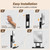 Toollygozz Heated Fogless Shower Mirror for Shaving, 5000mAh Long-Lasting Anti-Fog Shower Mirror with 360° Rotating Design & Razor Holder, Fog-Free Shaving Mirror for Men (Black)