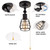 Industrial Farmhouse Close to Ceiling Light with Pull Chain 1 Light Black Semi Flush Mount Ceiling Light Adjustable Metal Cage Directional Wall Sconce Wall Lamp with Pull String for Kitchen Laundry