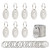 NumRealm Oval Number Tags with Rings, 304 Stainless Steel Key ID Tag, Metal Numbers Keychain Tag Labels - 1 to 10