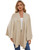 PULI Women Elegant Shawl Wrap Open Front Poncho Sweater Spring Fall Winter