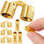 Hidden Brass Barrel Hinges, 8mm, 180 Degree Opening Angle Concealed Furniture Hinges for DIY Jewelry Box Hand Craft, 8-Piece Set with Screws, Gold, 0.71 x 0.31 Inch