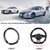 West Llama Flat Bottom Car Steering Wheel Cover for Nissan,D Shaped Steering Wheel Cover for Rogue,Altima,Kicks (Black+Gray-Standard Size)