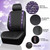 CAR PASS Bling Diamond Car Seat Covers Full Set,Shining Rhinestone Waterproof Faux Leather,Rear with Zipper,Universal Fit Automotive Glitter Crystal Sparkle Strips for Women,Violet Purple Rhinestone