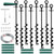18'' Ground Anchors Screw in Heavy Duty, Shed Anchor Kit with Straps & Steel Cable & Tools, Earth Anchors for Mobile Home, Carports, Swing Set, Tree, Trampoline - Secure Against High Winds(8)