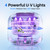 Voraiya Ultrasonic Retainer Cleaner Machine 4 U-V Lights 45kHz Dental Cleaning Pod 2 Modes 200ml, Dentist-Designed Ultrasonic Dental Retainer Cleaner for Aligners Dentures Night Guards White/Blue