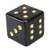 BRABUD Resin Jumbo Dice Statue, Tabletop Decor, Black & Gold, 3.9in