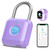 Fingerprint Padlock eLinkSmart Gym Locker Lock for Girls Women with Phone App iOS Watch Metal Keyless Combination Locks for School Sports Locker Toolbox Hasp Storage Purple