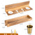 UPTRUST Wall Mount Hair Tool Organizer, Set of 2 Layer Rustic Wooden Dryer Holder Rack, Product Organizer Tray for Dryer with 4 Hooks