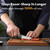 OAKSWARE Steak Knives Set of 4, 5 Inch Non Serrated Knife, Full Tang Forged