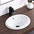 KARAMAG Bathroom Vessel Sink 18'' x 15'' Semi Recessed Bathroom Sink Oval Drop-in Vanity Sink with Overflow White Ceramic Modern Art Basin