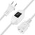 VSEER 2 Prong Polarized Plug Extension Cord with On Off Switch 12A/125V USA Outlet Saver Power Cord SPT-2 16AWG for Chargers/Lamp/Power Adapters etc,2FT,White