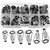 50 Pieces Fishing Rod Tip Repair Kit Rod Tips Kit Replacement for Freshwater Saltwater Rods Stainless Steel Ceramic Ring Guide Replacement Kit