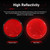 winterrock 2PCS Motorcycle Reflectors, Waterproof Round Red Reflector, High Visibility Bike Rear Reflector, Universal Warning Reflectors for Motorcycle, Bicycle, Scooter, Golf Cart (Red)