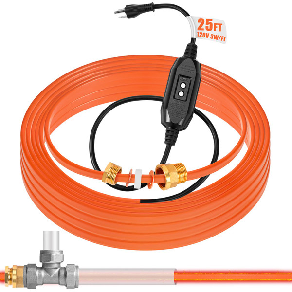Relaxweex 25 ft in Pipe Heating Cable Prevents from Freezing