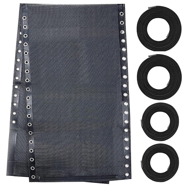 Ostlttyn Zero Gravity Chair Replacement Fabric with Bungee Cord Kit, 19 Inch Wide Repair Cloth with Replacement Cord for Anti Gravity Outdoor Recliner Patio Lounge Lawn Beach Sling Chairs, Black
