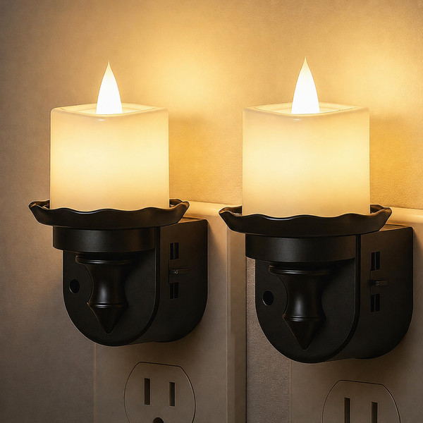 L LOHAS LED Flameless Candle Night Light, Flicker Night Lights Plug in