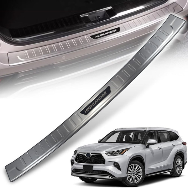 Rear Inside Bumper Sill Plate Guard Stainless Steel Cover Trim Door Tailgate Trunk Lid Protection Compatible for Highlander 2020 2021 2022 2023 2024 2025 20261PC(Sliver)