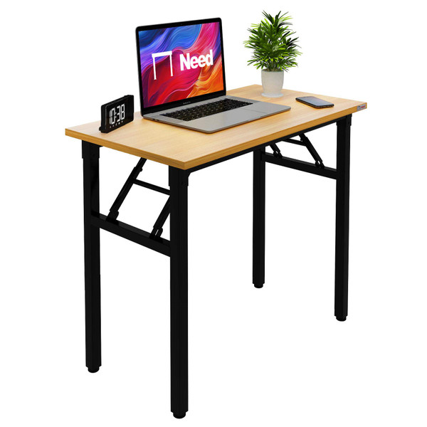 Need Small Computer Desk 31.5x15.7 Inch Folding Home Office Table Teak