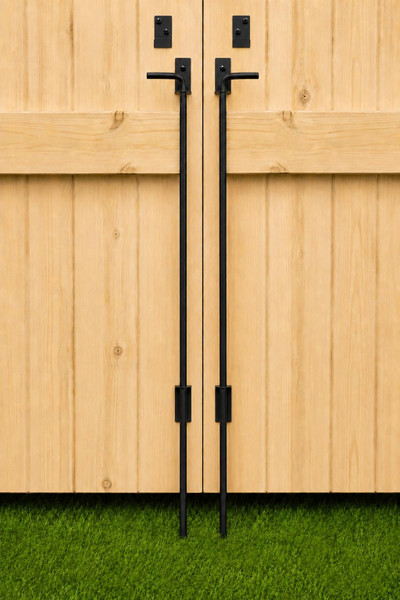 36" Heavy Duty Cane Bolt Gate Drop Rod Extra Thick Ground Latch 2 Pack