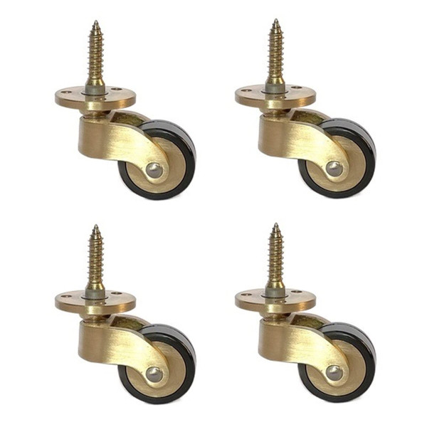 Solid Brass Caster Wheel,25mm Antique Style Casters,Load 330 lbs of 4 Packs