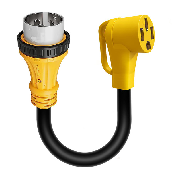 Marine Shore Power to RV EV Adapter, SS2-50P to 14-50R, 50A 125/250V