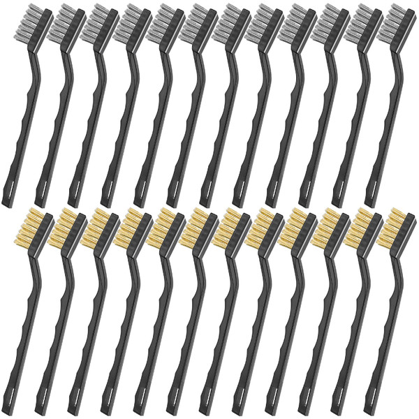 Jeffbaubl 24 Pieces Small Wire Brush, Scratch Brushes, 6.7 Inch