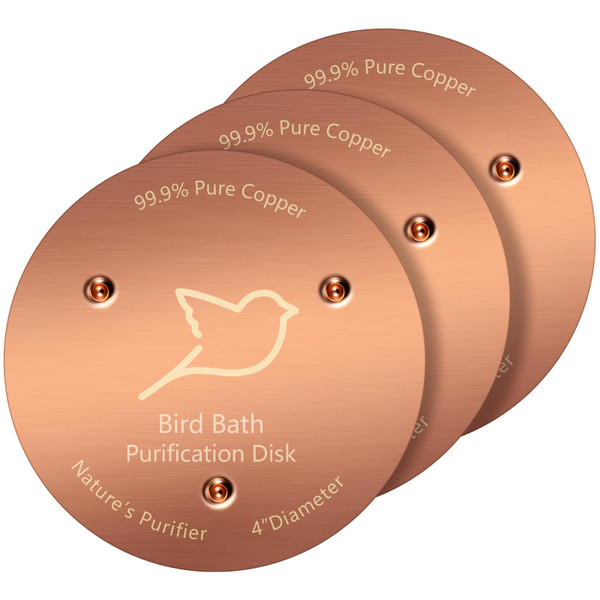 NNG 3 Pack Bird Bath Copper Disk, 99.9% Pure Copper Purification Disk