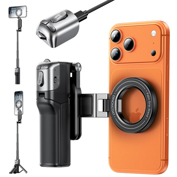 Mini Magnetic Selfie Stick Tripod for MagSafe, Pocket 4.8" Design, 4-in-1