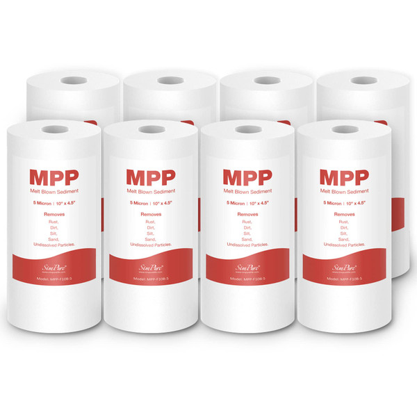 SimPure 5 Micron 10" x 4.5" Whole House Sediment Water Filter Cartridge