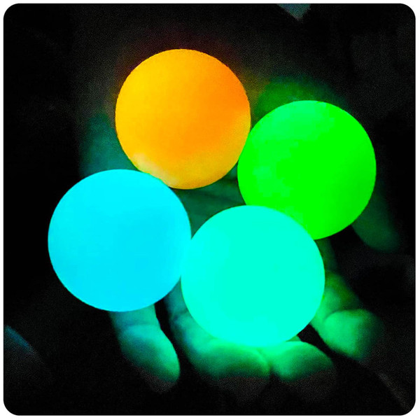 Glow in The Dark Sticky Balls That Stick to The Ceiling,Stress Balls for Kids and Adults,Glowing Sticky Balls,ASMR Cool Stuff for Teens,Elevated Balls,Ceiling Balls,Lumi Balls,Stocking Stuffers(4Pcs)