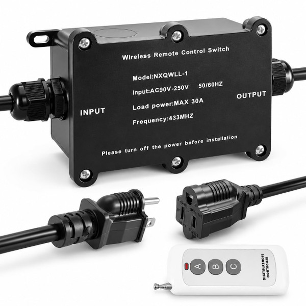 AC110V 30A Wireless Remote Control Outlet Weatherproof Switch