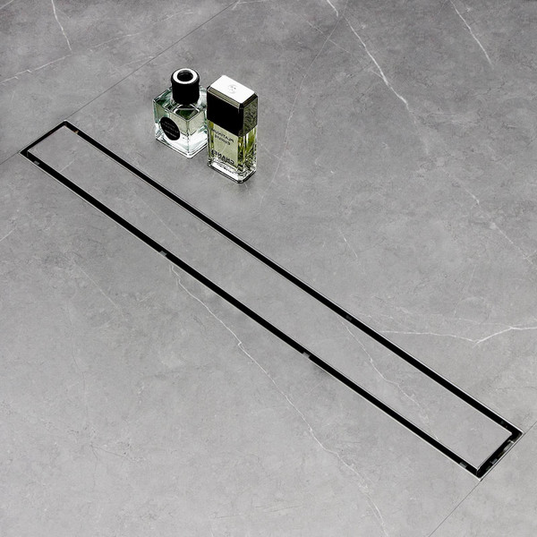 SaniteModar Linear Shower Drain 60 inch Brushed with Tile Insert Panel