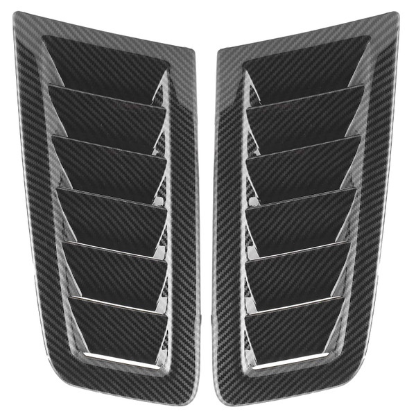 Car Hood Vent, 2Pcs Universal Bonnet Air Vents Engine Intake Louvers Hood Scoop Vent Kit for RS MK2 (Carbon Fiber)