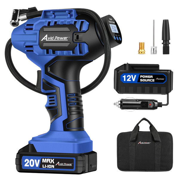 AVID POWER Cordless Tire Inflator Portable Air Compressor, 20V Tire Pump