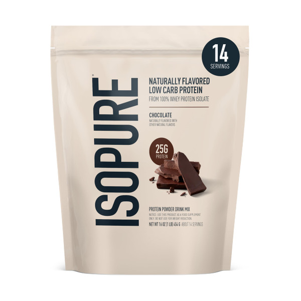 Isopure Low Carb Natural Whey Isolate Protein Powder, Dark Chocolate 1 LB