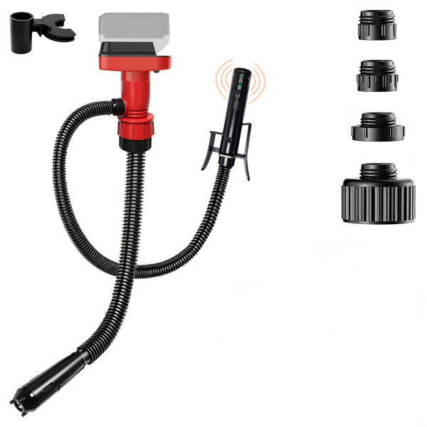 YNDZ Cordless Fuel Transfer Pump for Milwaukee 18V M18 Adapter, 5GPM Auto Shut-Off Sensor, Leak-Proof Electric Gas Diesel Pump for Car Truck Boat ATV RV, with 5 Snap Clips