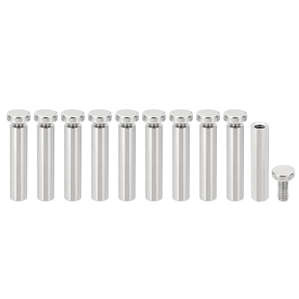 PATIKIL 1/4 x 1.2 Inch Sign Standoff Screws, 20 Pcs Stainless Steel Standoff Mounting Hardware Glass Nail for Acrylic Picture Frame Acrylic Panel, Silver