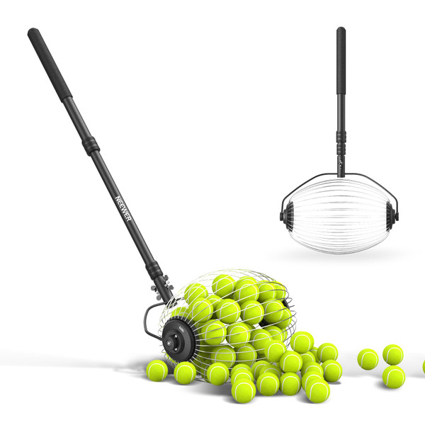 NEEWER Tennis Ball Pickleball Collector Roller, 30-58" Telescopic, TB01S