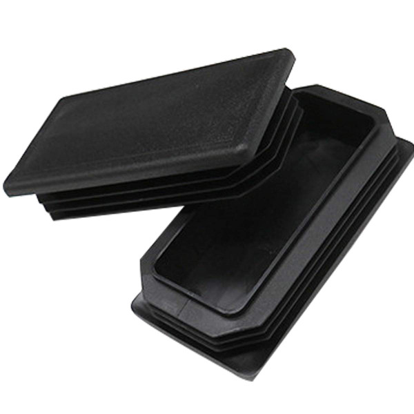 MUZIEBA 2" x 4" Rectangle Tubing End Caps, Tubing Post End Cap, Black Plastic Plugs, Chair Glide Floor Protector (50mm x 100mm, 8 Pack)