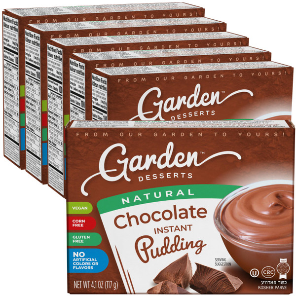 Garden Desserts Chocolate Instant Pudding Mix, 4 oz Each (6 Pack)